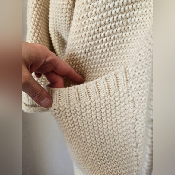 JILLIAN HARRIS × THE SKINNY Boyfriend Cotton Knit Open Front Cardigan. O/S - Picture 3 of 13